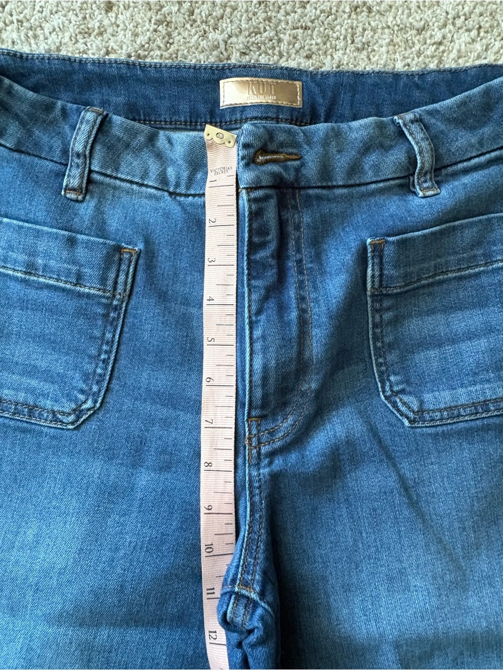 Kut from the Kloth Wide Leg Denim Jeans - Blue Wash - Picture 8 of 10